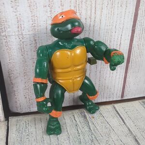 1989 Mirage Wind-Up Michelangelo Orange Ninja Turtle - Vintage Action Figure